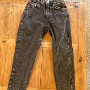Zara high rise distressed black jeans